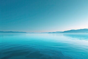 Obraz premium Serene Cyan Gradient Landscape for Calming Design Aesthetic