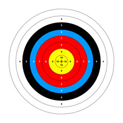 Archery target set. Shoting target set. Set of targets at white background. Concept of archery or reaching the goal in business. Vector illustration. Target icon vector. Arrow icon. Goal sign