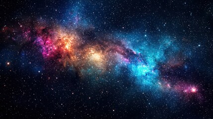 Naklejka premium Colorful nebulae in deep space