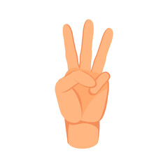 Three finger up or number count concept design vector illustration