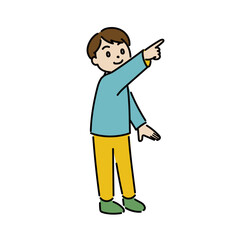 何かを発見した男の子のイラスト03