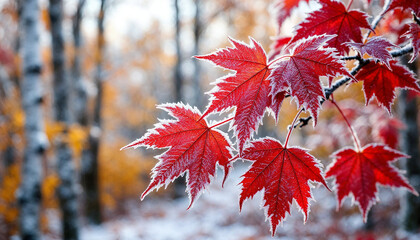 red autumn leaves
