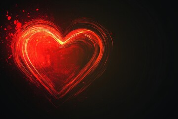 Radiaant red heart vector with glowing effect 