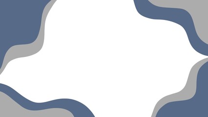 Minimalist abstract wavy frame background with blue and gray fluid shapes. Modern design for banners, presentations, and graphic resources.  
