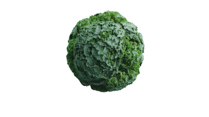 Green planet covered with vegetation rotating on transparent background