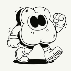 Fototapeta premium Boxing character with a round physique and an energetic stance