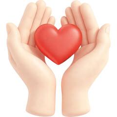 Obraz premium Hands Holding a Red Heart