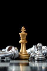 chess board game for ideas and competition and strategy, business success concept