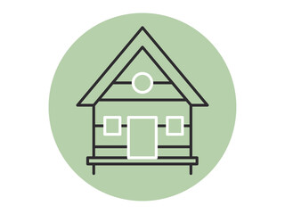 Trip and Vacation vector icon concept. Bungalow icon. Traveling symbols outline vector line icons.