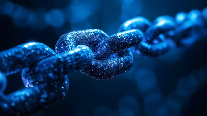Chain of blue spheres symbolizing connectivity and unity in an abstract design