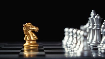 chess board game for ideas and competition and strategy, business success concept