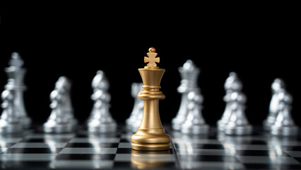 chess board game for ideas and competition and strategy, business success concept