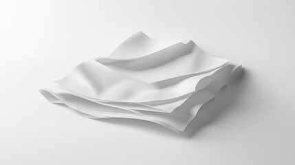 Naklejka premium Wrinkled White Fabric on White Surface