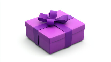 Obraz premium vibrant purple gift box with matching ribbon, perfect for celebrations and special occasions. This eye catching design adds touch of elegance to any event