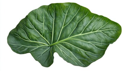 Obraz premium Large, vibrant green leaf, isolated on white
