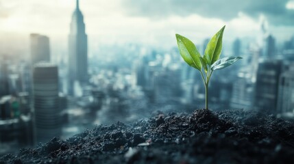 Cityscape sprout growth