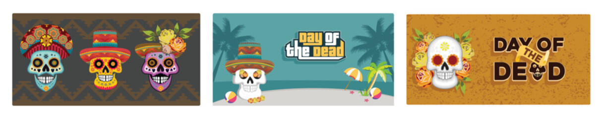 Day of the Dead celebrations feature painted sugar skulls and sombreros.