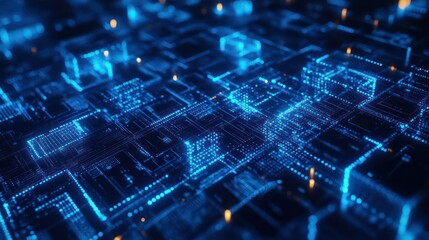 Futuristic digital network, glowing nodes, data flow, abstract background, tech concept