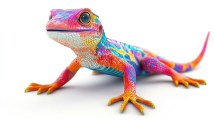 Obraz premium Colorful Lizard Looking Forward