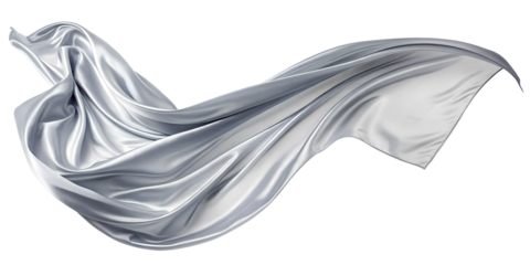 floating elegant white fabric isolated on white background png