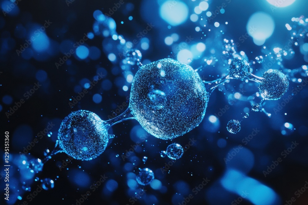 Aufkleber microscopic view of suspended gas particles in air showcasing vibrant blue color and unique formatio