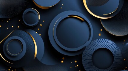 Abstract Geometric Design with Gold Accents on Dark Background