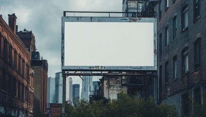 Empty billboard in urban alleyway (1)