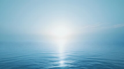 Obraz premium The calm water reflects light from the bright sun and sky