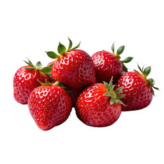 Heap of Fresh Red Strawberries, transparent background