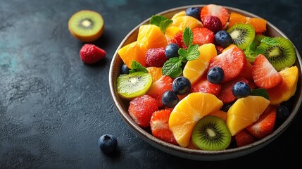 fruit salad isolated on transparent background
