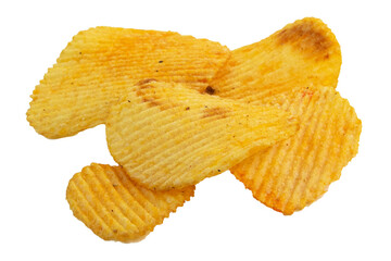 Chipsy, fastfood, na białym tle. Bez tła