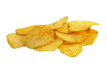 Chipsy, fastfood, na białym tle. Bez tła