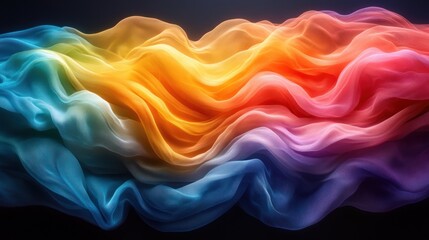 Fototapeta premium Abstract colorful wavy fabric design.