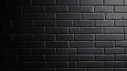 Black brick wall texture with smooth finish, ideal for backgrounds and design projects. dark tones create modern and elegant atmosphere