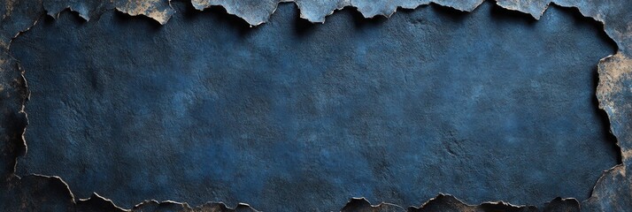 Dark Blue Textured Background with Torn Edges