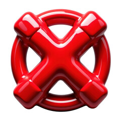 Red Glossy Valve Wheel with transparent background