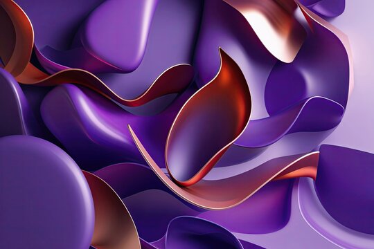 Elegant Visual Background with Vibrant Violet and Copper Shapes - Creative Design Template and Modern Graphic Idea