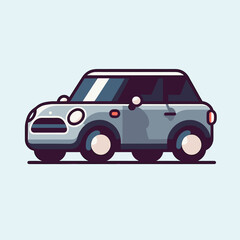 A flat design illustration of a luxury car, using minimalist elements to convey sophistication and modernity. Perfect for premium automotive advertisements.