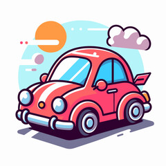 A flat design illustration of a luxury car, using minimalist elements to convey sophistication and modernity. Perfect for premium automotive advertisements.