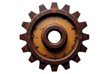 Rusty Gear with Transparent Background