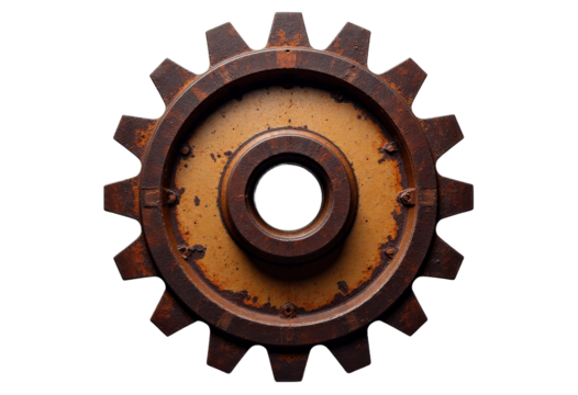 Rusty Gear with Transparent Background