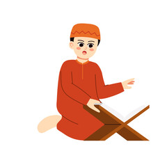 Studying Quran 1 Boy Reading Quran