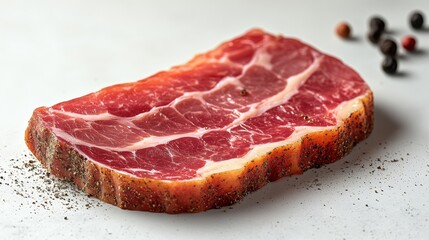 Fototapeta premium ham slice isolated on transparent background