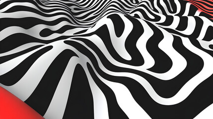 op art illustration of interlocking shapes and lines, generating a compelling visual illusion of continuous movement 