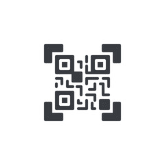 Square QR code vector icon
