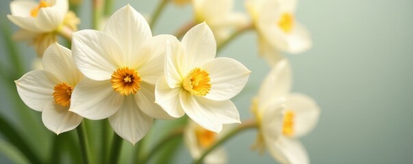 Fototapeta premium Delicate cream flowers in an elegant arrangement, arrangement, nature, cream
