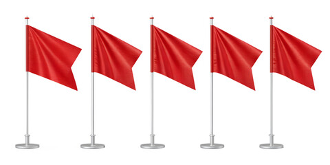 set of red flags on a white background png