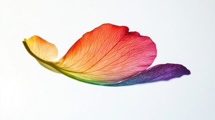 Rainbow Rose Petal on White