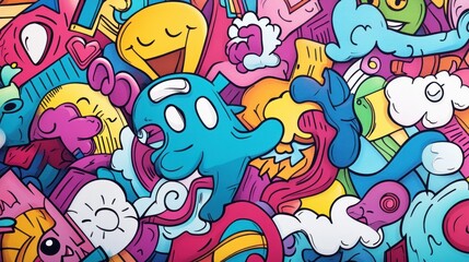 Colorful Doodle Art Explosion