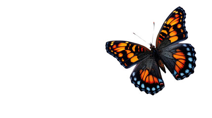 Colorful butterfly flying with transparent background